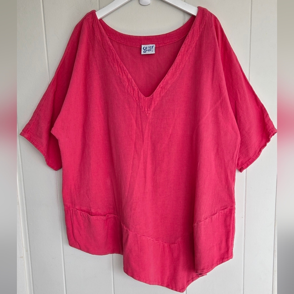 Oh My Gauze! V-Neck Blouse Size 2 (12-14/L-XL) US - Picture 4 of 13